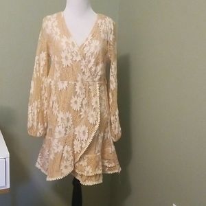 Closet Cleanout! Tan Crochet Cocktail Dress